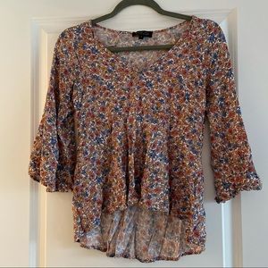 Rachel Zoe Colorful Floral Baby Doll Style Blouse